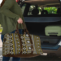 Fiji Masi Tapa Pattern Yellow Travel Bag - Polynesian Pride