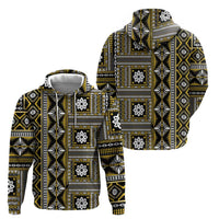 Fiji Masi Tapa Pattern Yellow Zip Hoodie - Polynesian Pride