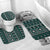 Fiji Masi Tapa Pattern Teal Bathroom Set - Polynesian Pride
