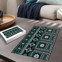 Fiji Masi Tapa Pattern Teal Puzzle - Polynesian Pride