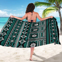 Fiji Masi Tapa Pattern Teal Sarong LT01 - Polynesian Pride