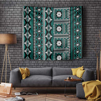 Fiji Masi Tapa Pattern Teal Tapestry LT01 Teal - Polynesian Pride