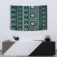 Fiji Masi Tapa Pattern Teal Tapestry LT01 - Polynesian Pride