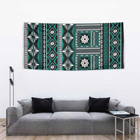 Fiji Masi Tapa Pattern Teal Tapestry LT01 - Polynesian Pride