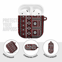 Fiji Masi Tapa Pattern Red AirPods Case - Polynesian Pride