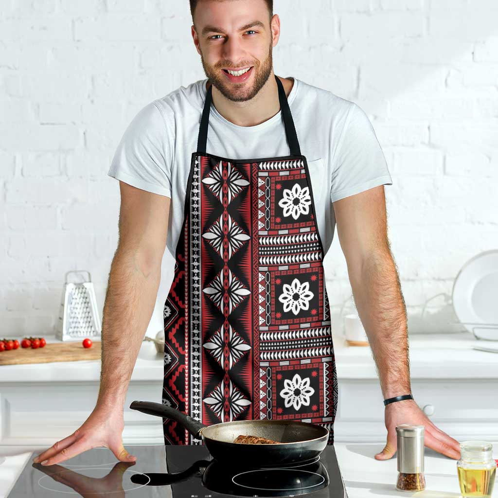 Fiji Masi Tapa Pattern Red Apron - Polynesian Pride