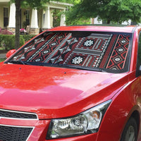 Fiji Masi Tapa Pattern Red Auto Sun Shade - Polynesian Pride