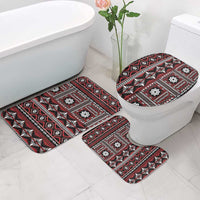 Fiji Masi Tapa Pattern Red Bathroom Set - Polynesian Pride