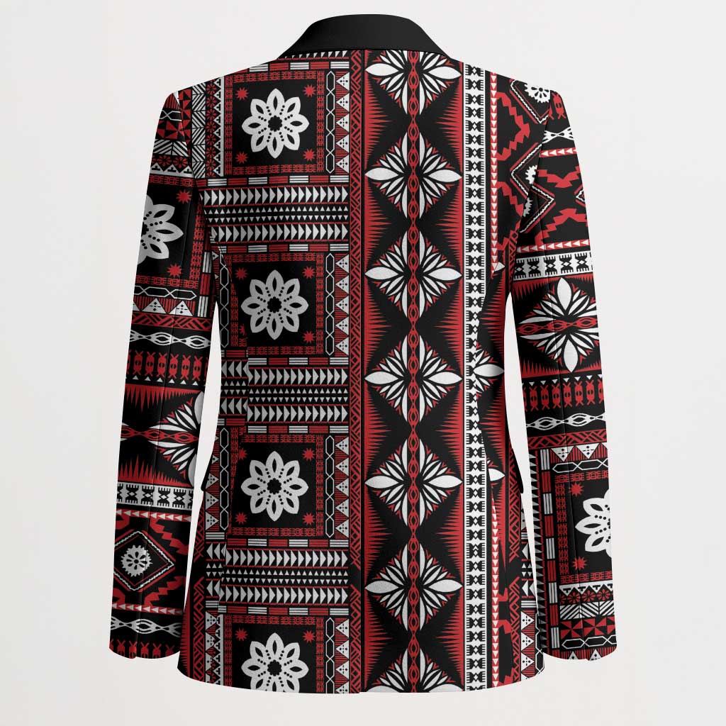 Fiji Masi Tapa Pattern Red Blazer LT01 - Polynesian Pride