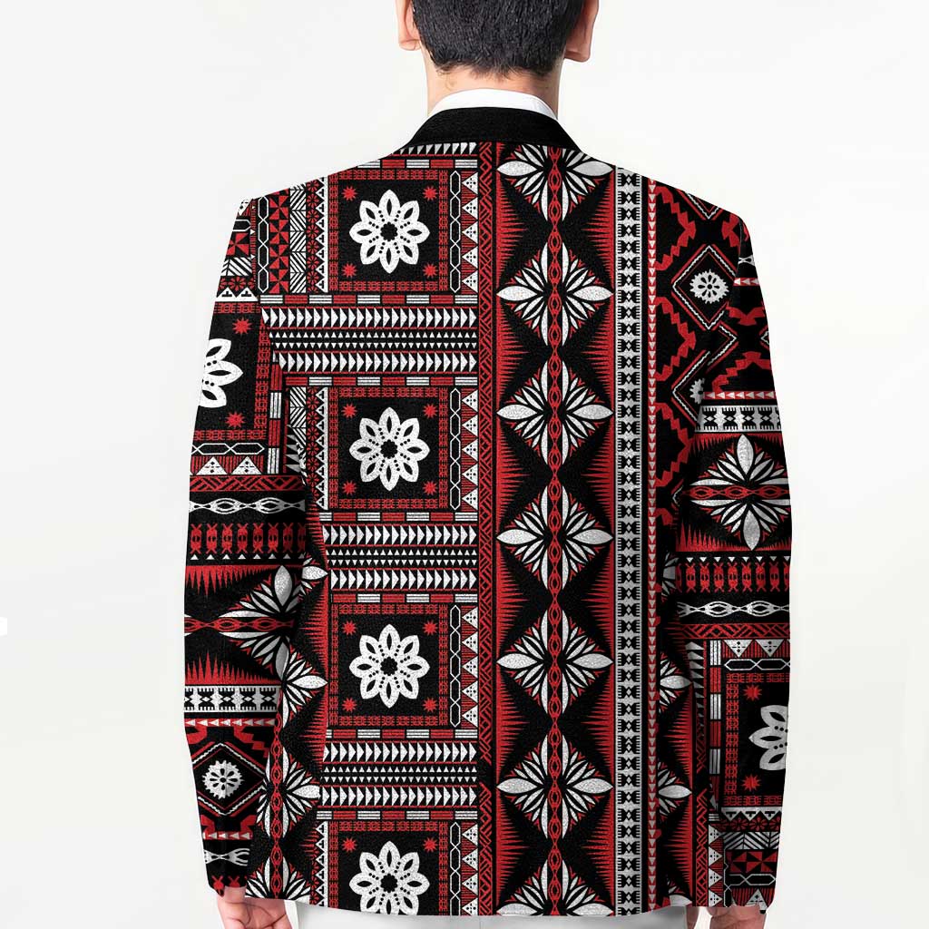 Fiji Masi Tapa Pattern Red Blazer LT01 - Polynesian Pride
