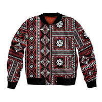 Fiji Masi Tapa Pattern Red Bomber Jacket LT01 Unisex Red - Polynesian Pride