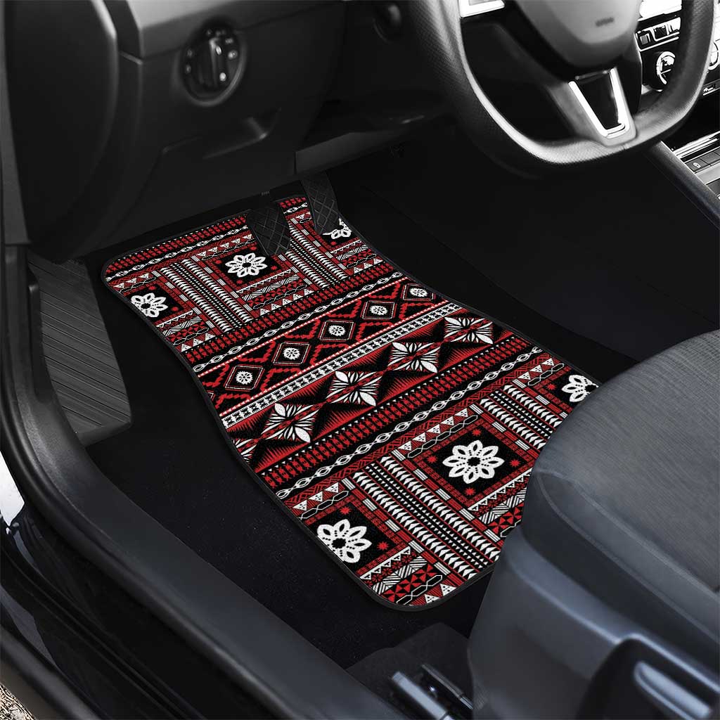 Fiji Masi Tapa Pattern Red Car Mats LT01 - Polynesian Pride