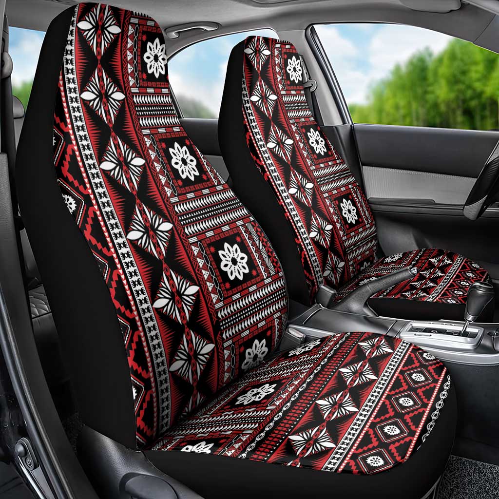 Fiji Masi Tapa Pattern Red Car Seat Cover - Polynesian Pride