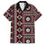 Fiji Masi Tapa Pattern Red Family Matching Off The Shoulder Long Sleeve Dress and Hawaiian Shirt - Polynesian Pride