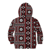 Fiji Masi Tapa Pattern Red Kid Hoodie - Polynesian Pride