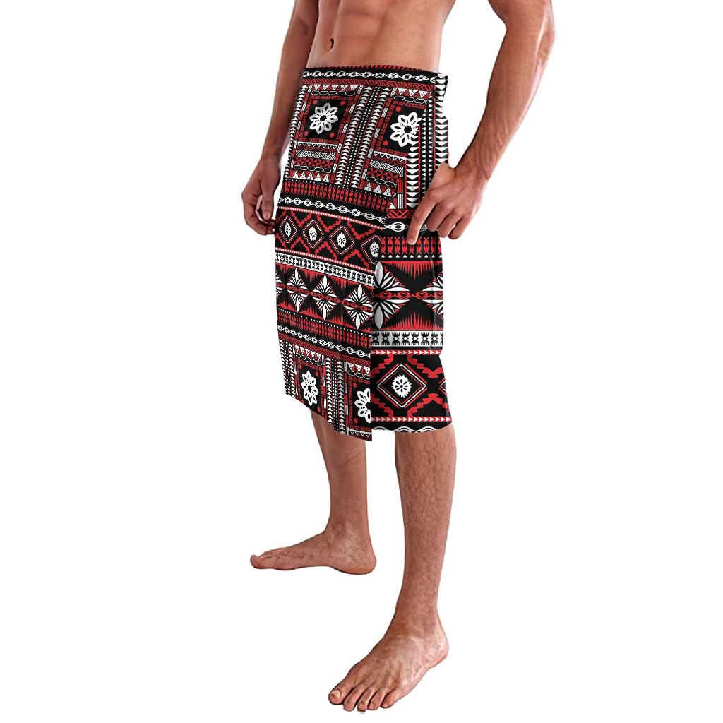 Fiji Masi Tapa Pattern Red Lavalava - Polynesian Pride