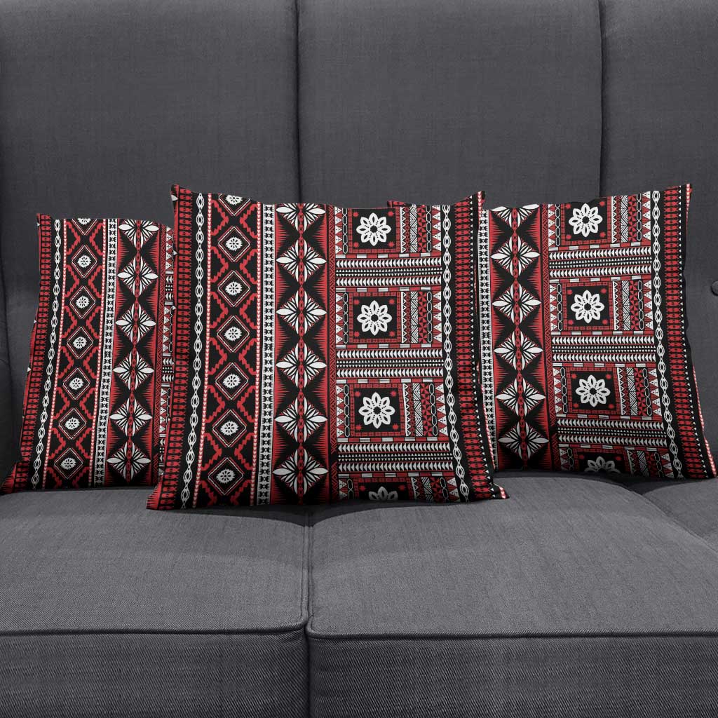 Fiji Masi Tapa Pattern Red Pillow Cover LT01 - Polynesian Pride