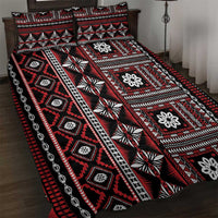 Fiji Masi Tapa Pattern Red Quilt Bed Set - Polynesian Pride