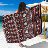 Fiji Masi Tapa Pattern Red Sarong LT01 One Size 44 x 66 inches Red - Polynesian Pride