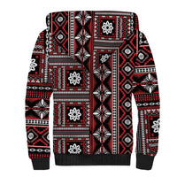 Fiji Masi Tapa Pattern Red Sherpa Hoodie LT01 - Polynesian Pride