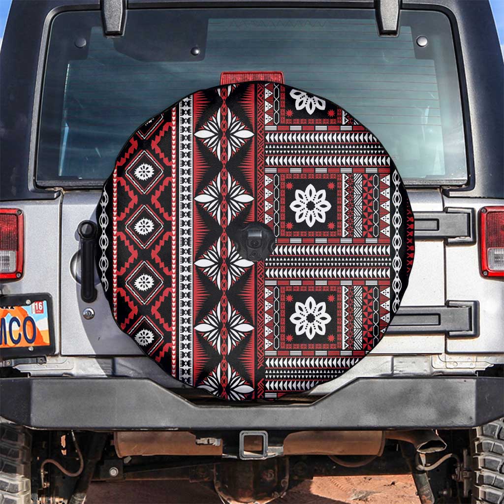Fiji Masi Tapa Pattern Red Spare Tire Cover LT01 Red - Polynesian Pride