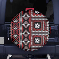 Fiji Masi Tapa Pattern Red Spare Tire Cover LT01 No hole Red - Polynesian Pride