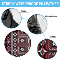 Fiji Masi Tapa Pattern Red Spare Tire Cover LT01 - Polynesian Pride