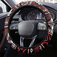 Fiji Masi Tapa Pattern Red Steering Wheel Cover LT01 - Polynesian Pride