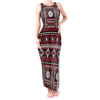 Fiji Masi Tapa Pattern Red Tank Maxi Dress LT01 Women Red - Polynesian Pride