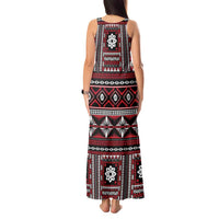Fiji Masi Tapa Pattern Red Tank Maxi Dress LT01 - Polynesian Pride