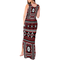 Fiji Masi Tapa Pattern Red Tank Maxi Dress LT01 - Polynesian Pride
