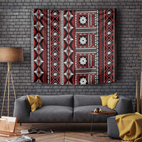 Fiji Masi Tapa Pattern Red Tapestry LT01 Red - Polynesian Pride