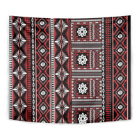 Fiji Masi Tapa Pattern Red Tapestry LT01 - Polynesian Pride