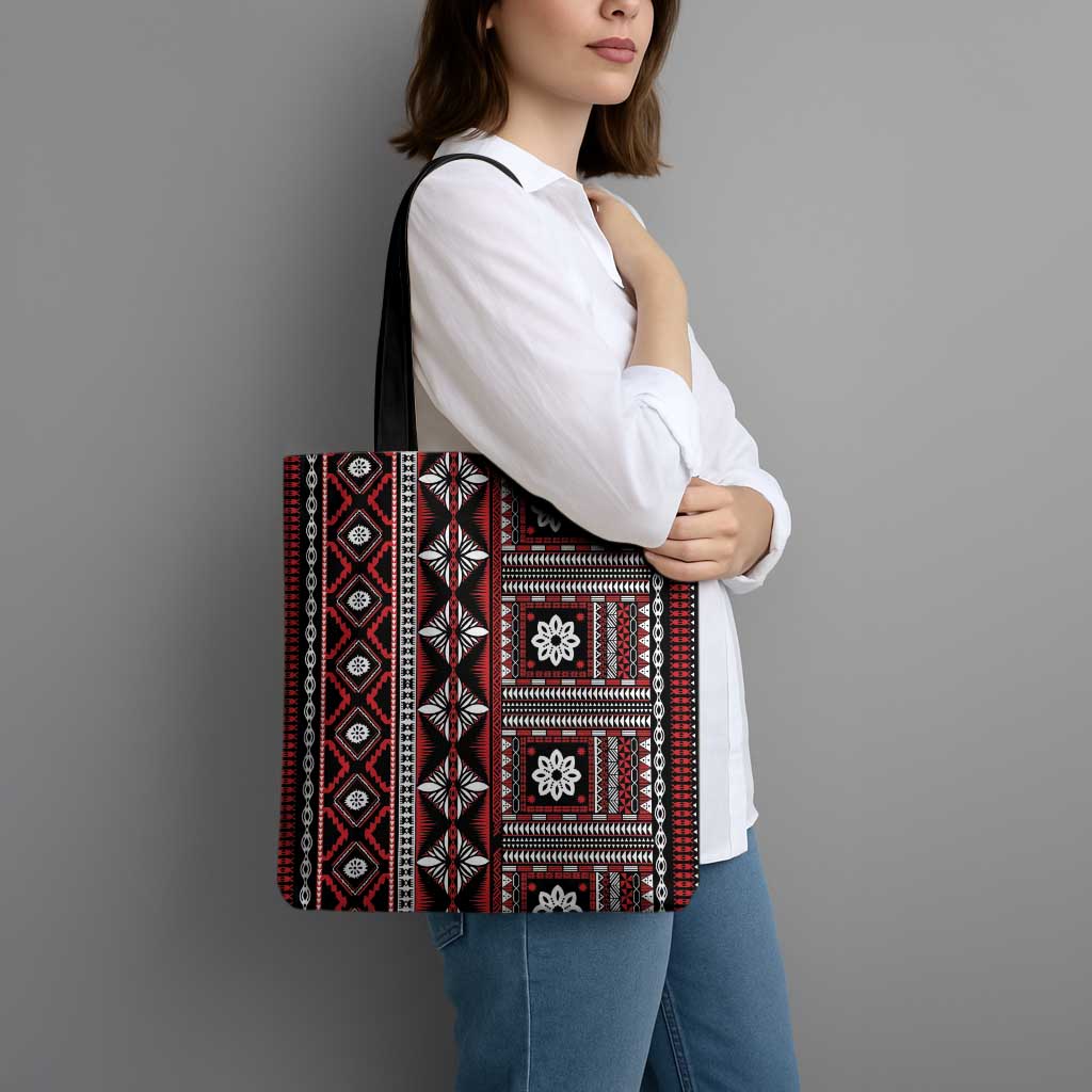 Fiji Masi Tapa Pattern Red Tote Bag - Polynesian Pride