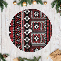 Fiji Masi Tapa Pattern Red Tree Skirt - Polynesian Pride