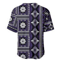 Fiji Masi Tapa Pattern Purple Baseball Jersey - Polynesian Pride