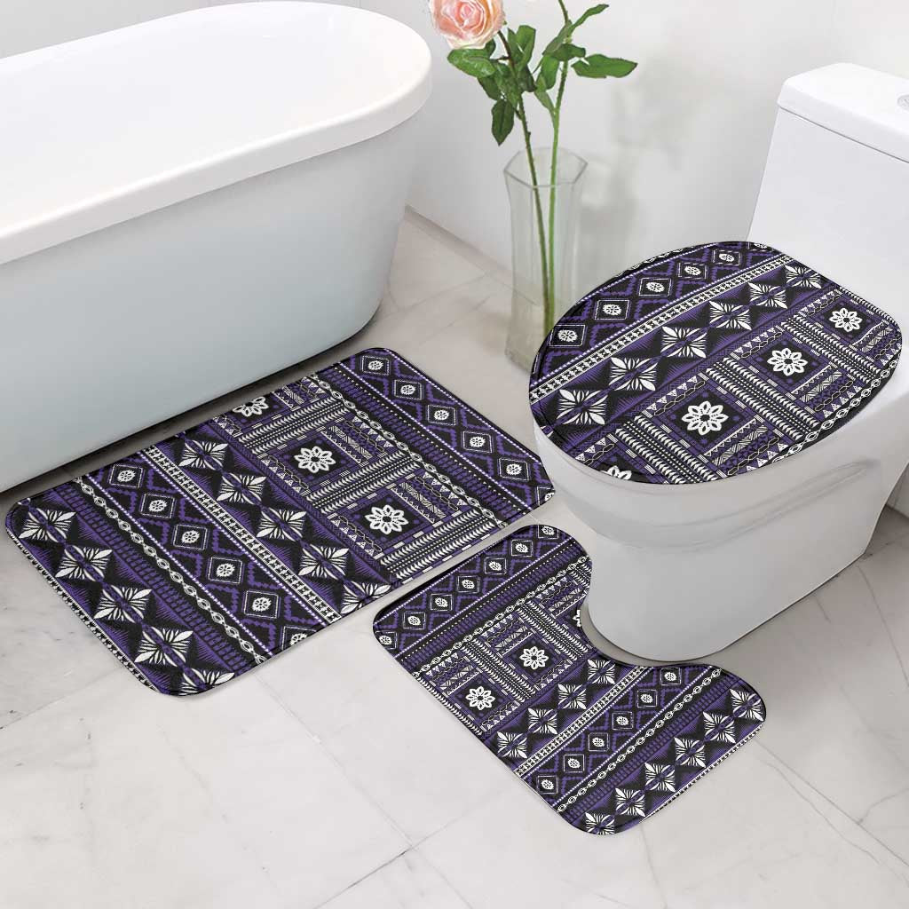 Fiji Masi Tapa Pattern Purple Bathroom Set - Polynesian Pride