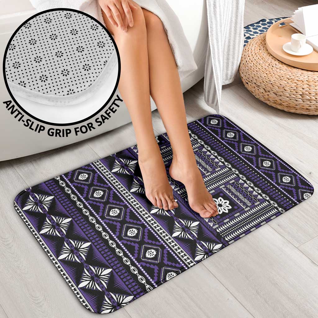 Fiji Masi Tapa Pattern Purple Bathroom Set - Polynesian Pride