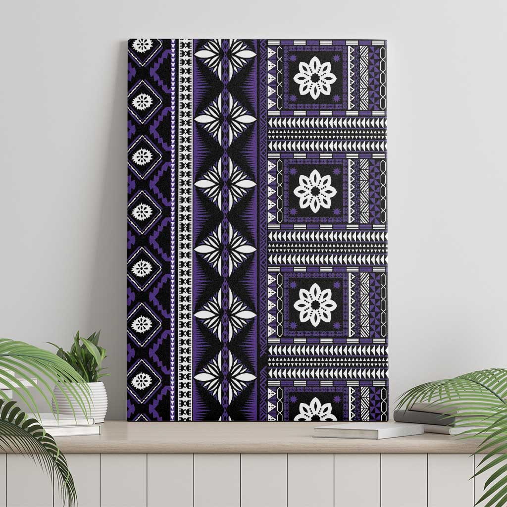 Fiji Masi Tapa Pattern Purple Canvas Wall Art - Polynesian Pride