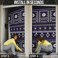 Fiji Masi Tapa Pattern Purple Door Cover - Polynesian Pride