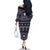 Fiji Masi Tapa Pattern Purple Family Matching Off The Shoulder Long Sleeve Dress and Hawaiian Shirt - Polynesian Pride