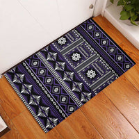 Fiji Masi Tapa Pattern Purple Rubber Doormat - Polynesian Pride