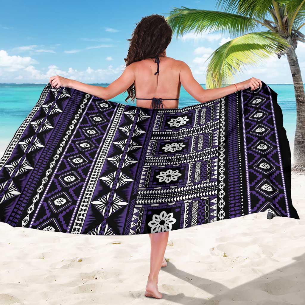 Fiji Masi Tapa Pattern Purple Sarong LT01 - Polynesian Pride
