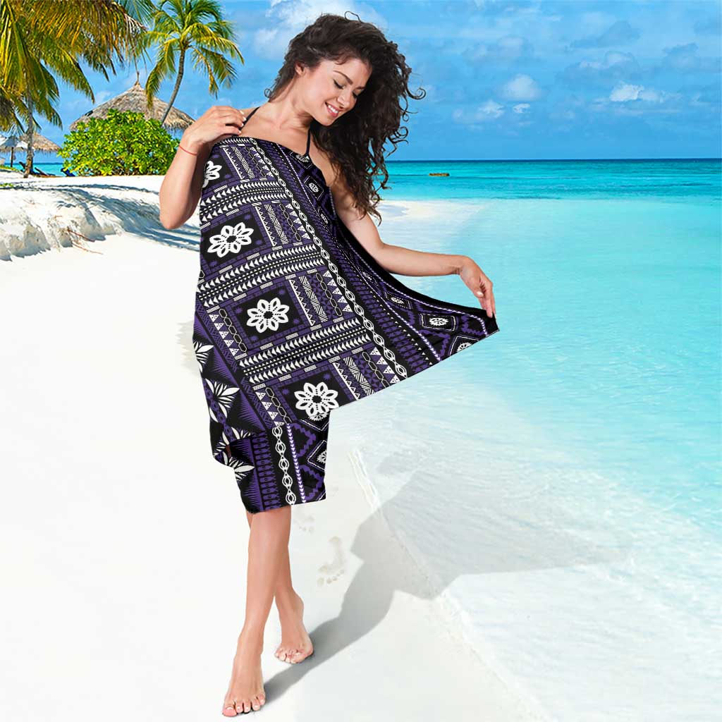 Fiji Masi Tapa Pattern Purple Sarong LT01 - Polynesian Pride