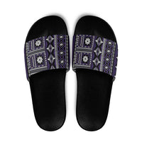 Fiji Masi Tapa Pattern Purple Slide Sandals LT01 Purple - Polynesian Pride