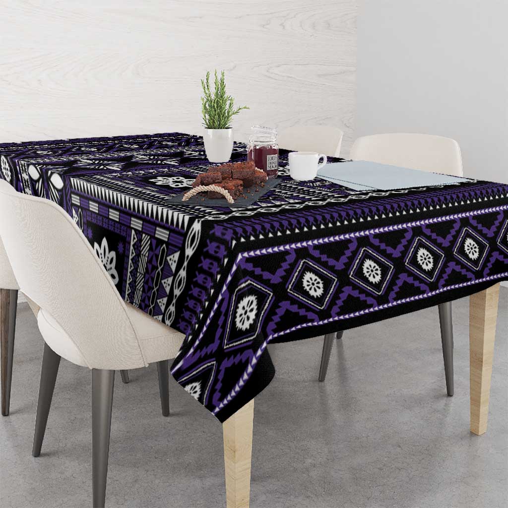 Fiji Masi Tapa Pattern Purple Tablecloth - Polynesian Pride
