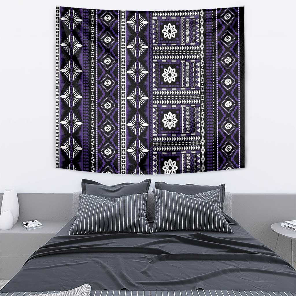Fiji Masi Tapa Pattern Purple Tapestry LT01 - Polynesian Pride
