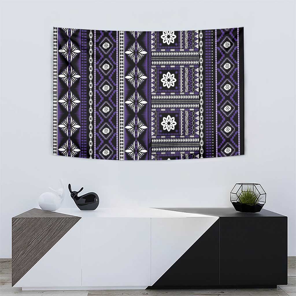 Fiji Masi Tapa Pattern Purple Tapestry LT01 - Polynesian Pride