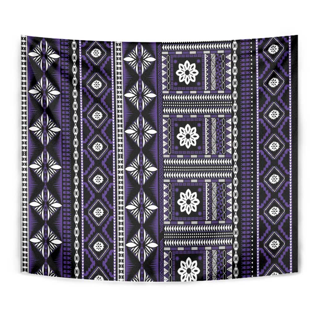 Fiji Masi Tapa Pattern Purple Tapestry LT01 - Polynesian Pride