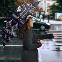 Fiji Masi Tapa Pattern Purple Umbrella - Polynesian Pride